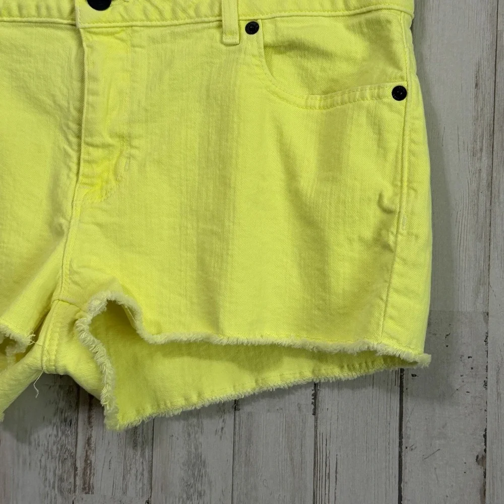 Michael Kors Jean Shorts 10 Neon Yellow Cut Off Shorty Mid Rise Summer Party